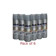 6x Gillette Mach3 Irritation Defense Soothing Shave Foam with Aloe 245g (8.4 Oz)