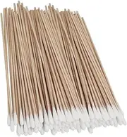 OHPHCALL 500pcs 15cm Long Single Head Sterilized Cotton Buds Organic Cotton Long Handle Cleaning Sticks for Home Multi-purpose Cotton Swabs in Box