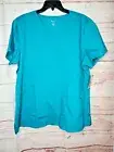 RX Gear Stretch Teal Blue 2XL Cotton Polyester Short Sleeve V-Neck Scrub Top