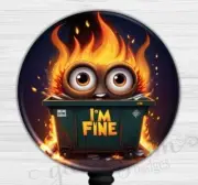 Fun Dumpster Fire Badge Holder, Crazy Shift Badge Reel, Medical Retractable 6584