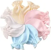 [VALICLUD] Baby Protection Gloves 4 Pairs Newborn Anti-scratch Gloves Natural Cotton One Size Soft Stretchy Warm for Winter