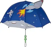 [Kidorable] Blue Space Hero Umbrella for Boys w/Fun Alien Handle, Pop-Up Spaceship, Astronaut