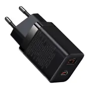 Baseus 30W 2-Port USB PD Charger USB-A+USB-C PD3.0 QC3.0 Apple2.4 BC1.2 Fast Charging Wall Charger Adapter EU Plug for i