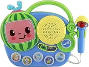 eKids Cocomelon Toy Singalong Boombox with Microphone for Toddlers, Built-in Music and Flashing Lights, for Fans of Cocomelon Toys and Gifts