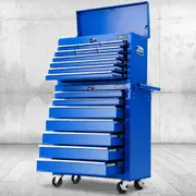 17 Drawer Giantz Tool Cabinet Chest Trolley Toolbox Storage Blue