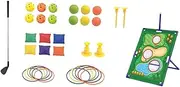 Vaveren Kids Golf Club Chipping Game Portable Adjustable Training Mat Fun Fine Motor Skills Mini Golf Set for 2-4 Years Old Backyard