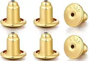 [Wanderbey] 3 Pairs Earring Backs for Studs Secure,925 Sterling Silver Earrings Backs Replacements,Hypoallergenic Earring Backs Safely Locking Earring Backs for Studs (Gold)