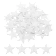 5Star Iron Patches Embroidered Sew Patch Appliques White 50pcs