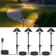 4 Pack Pathway Lights with Timer Plug, Low Voltage Landscape Lighting Waterpr...