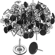 uxcell 200Pcs Push Pins, 11mmx13mm Round Flat Head Decorative Thumb Tacks Upholstery Tacks for Cork Board Office Wall Hangings, Black