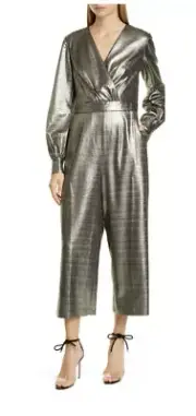 Ted Baker Gold Column Twigga Metallic Jumpsuit Size 2 (US 6) NWT
