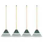 4x Rake Leaf Polyp Rake 440mm Outdoor Home Garden Lawn Maintenance Timber Handle