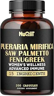 Pueraria Mirifica Extract 10:1 Fenugreek with Immune & Women's Wellness Supplement 1000mg - Saw Palmetto, Maca Root, Elderberry & More - 200 Capsules - Immune System, Energy Production, Women's Health