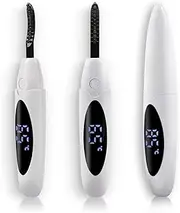 EYECURL Heated Lash Curler, Heated Eyelash Curler, Intelligent Power Off Rechargeable Electric Eyelash Curler heated Quickly By steel wire for Long Lasting Natural Makeup (Marble White, X6-132MM)