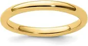 [Stackable Expressions] 925 Sterling Silver Stackable Gold Plated Polished Ring Size 9-Stackable-Ring for Women
