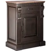 Small Iron Sideboard Buffet with Rustic Wood Top