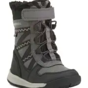 Merrell Snow Crush Baby Sz 4 Kids Winter Waterproof Insulated Boots Gray/Black