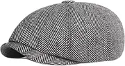 [kowaku] Boy Hat Flat Caps for Men Beret Hat Fashion Herringbone Gift Men's Newsboy Hats Painter Hat for Camping Outdoor Hiking