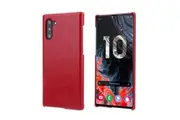 For Samsung Galaxy Note 10 Case Red Elegant Genuine Leather Back Cover