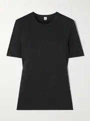 [TOTEME] TOTEME - Ribbed Stretch Organic Cotton-jersey T-shirt - Gray - small small Gray