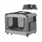 Costway Portable Pet Travel Carrier Extra Large Soft Pet Crate 92.5x63x71cm Grey