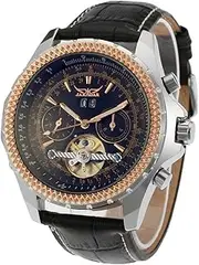 [BESTKANG] Luxury Men's Skeleton Tourbillon Calendar Wrist Watch Stainless Steel Automatic Watches Classic Big Face Watch Unique Mechanical Wrist Watch