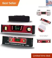 10-Inch Digital Torpedo Level and Protractor | Neodymium Magnets | Bright LED...