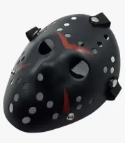 Halloween Costume Jason Voorhees Horror Mask- cosplay / Prop Mask - Black + Red