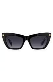 Marc Jacobs 54mm Gradient Rectangular Sunglasses in Black Crystal/Dark Grey Sf at Nordstrom One Size