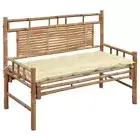 Outdoor Bench Waterproof Bamboo120cm Patio Garden Seat With Cushion Furniture