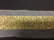1&1/2" GOLD SEQUIN BEADED RIBBON FABRIC TRIM 9.2 METERS