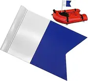 [Generic] Diver Down Flag for Snorkeling - Blue White Diving Flag | Diver Down Flag, Boat Flag Marker, 11 x 9 inches Diving Signal Flag for Snorkeling, Diving, Underwater Activities
