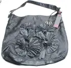 Red by Marc Ecko Handbag Black Floral Shoulder Purse Tote Faux Leather-New W/Tag