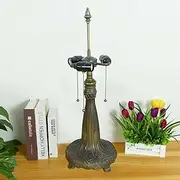 Table Lamp Base Replacement, Only Vintage Alloy Lamp Holder, Base with 3-Light Reading Desk Light Base Accessories for 20 Inch Tiffany Style Stained Glass Lampshade KeYJ