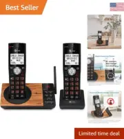 Sleek Stylish Long Range Cordless Phone - Smart Call Blocker - 2 Handsets