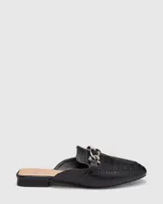 CARLETTA Black Croc Ballet Flats