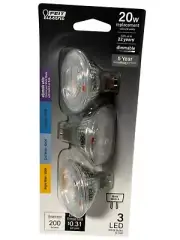 FEIT 20W Equivalent MR16 GU5.3 Bi-Pin Dim 12V Track Light LED Flood Light Bulb,