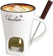 Générique Hot Butter Fondue Fork, Chocolate Melting Mug - Ceramic Fondue Mug, Heating Butter Warmer Dish Warmer for Candy And Caramel