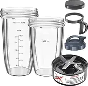Blender Replacement Parts for Nutribullet, 32oz & 24oz Nutribullet Blender Cups with Lids Extractor Blade Replacement Parts for Nutri Bullet Blenders 600w & Pro 900w NBR-0601 NBR-1201 NB9-1301W