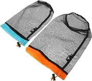 Totority 2Pcs Portable Mesh Drawstring Storage Bag for Travel Sleeping Bags and Clothes Lightweight Durable Organizers for