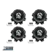 4 x Fuel Off-Road Gloss Black Wheel Center Cap w/ Chrome Logo 1004-08TGB