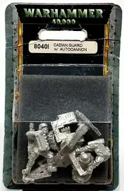 WARHAMMER 40K Blister: 8040I - Cadian Guard w/Autocannon (Green Logo) SEALED GW