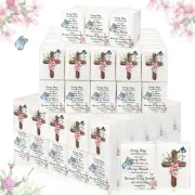 100 Pack Christian Pocket Tissues Bulk Bible Travel Size Cube Boxes Size Indi...
