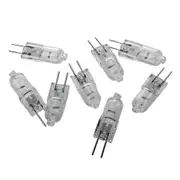 12V 20W Halogen Bulb Warm White Light Lamp Bi-Pin Base 8 Pcs Clear Silver Tone