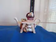 Royal Albert Old Country Roses @1996 by Paul Cardew Garden Bench Teapot Figurine
