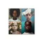 "Springtime Smiles: A Whimsical Portrait of Four Flower-Crowned Kids"