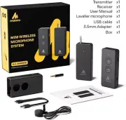 Wireless Lavalier Microphone, MAONO 2.4G Stable Transmission Ultra-Lightweight B