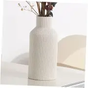 White Ceramic Flower Vase,Minimalist Modern Home Decoration,Small Pampas Grass