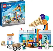 LEGO® City Ice-Cream Shop 60363 Building Toy Set,Cart Bike and 3 Minifigures for Kids Aged 6+