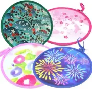 MXY Foldable Fan Japanese Style Summer Handheld Round Folding Fan Beautiful